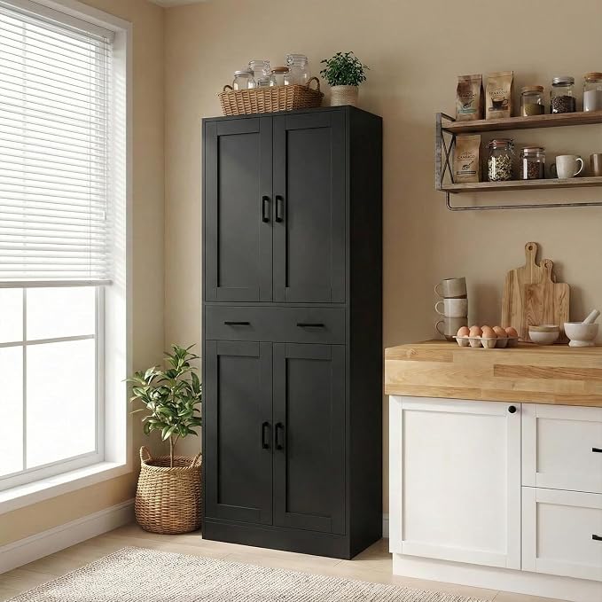 71" Tall Kitchen Pantry Cabinet, Freestanding Storage Cabinet - Image 3