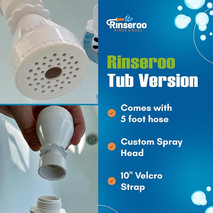 Rinseroo Slip-On Bathtub Faucet Sprayer Attachment. Ultra-Flex Dog Shower - Image 5