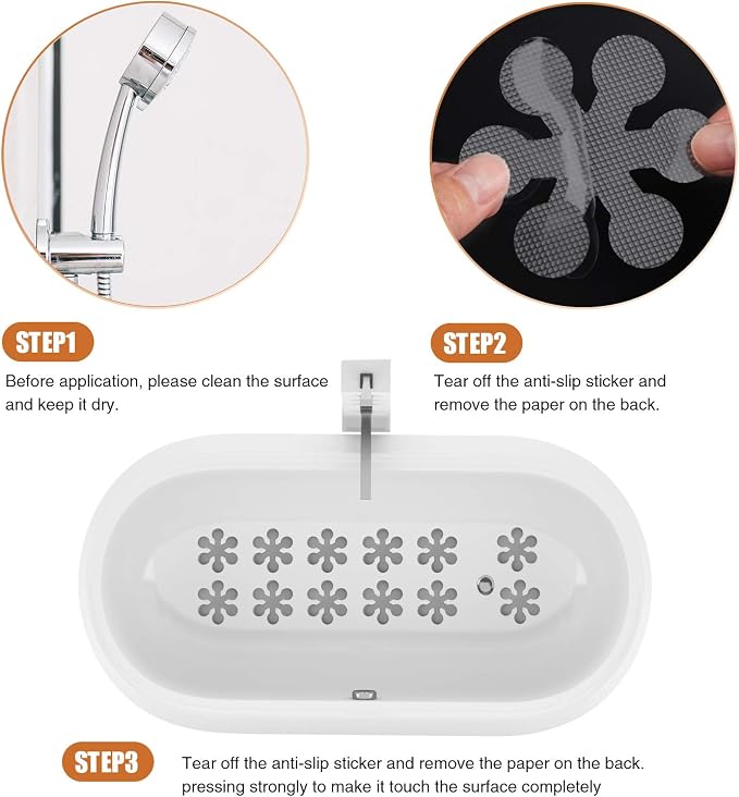 Bathtub Stickers Non-Slip, Safety Shower Treads Adhesive Appliques - Image 6