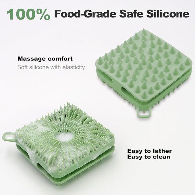 Silicone Body Scrubber, Silicone Loofah Double-Sided Body Brush, Silicone - Image 5