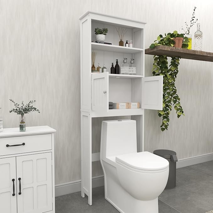 Over The Toilet Storage Cabinet, 2-Tier Bathroom Spacesaver - Image 4