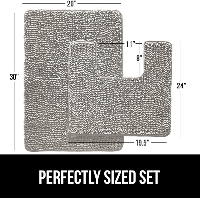 GORILLA GRIP Bathroom Rug Sets, Soft Chenille 2 Piece Area Rugs Set, Toilet - Image 2