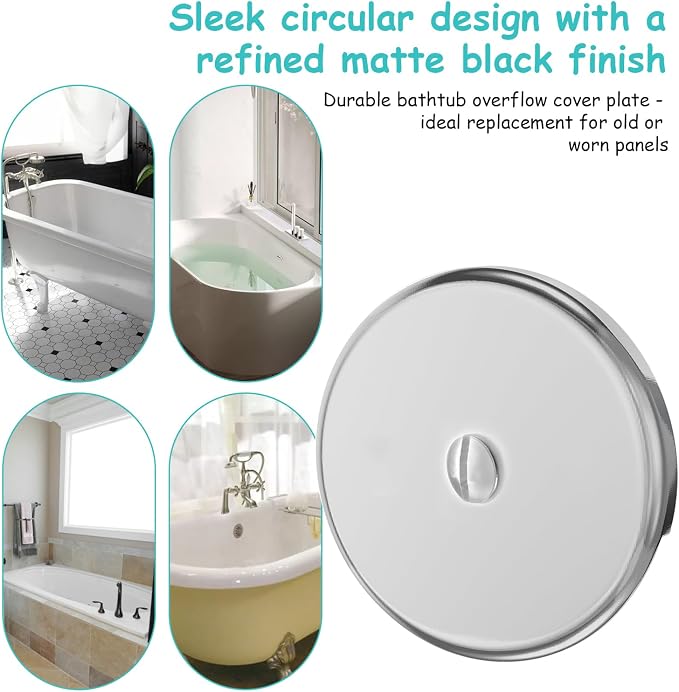 Single Hole Bathtub Drain Cover 1/8", Universal Bathtub Overflow Drain Cover - Image 7