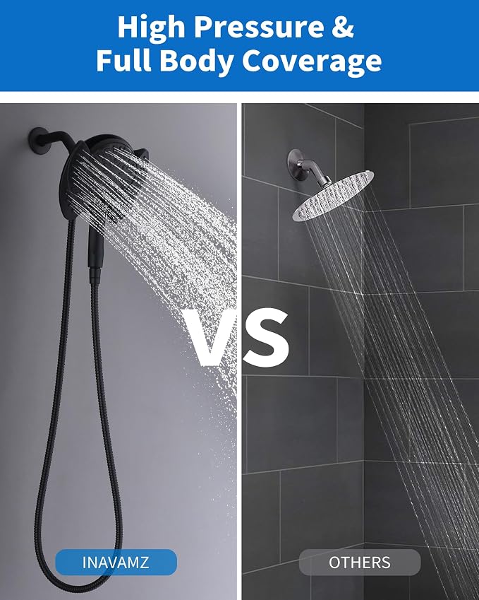 2-in-1 Shower Head with Handheld Combo: 2.5GPM Rainfall & Handheld Shower Head - Image 6