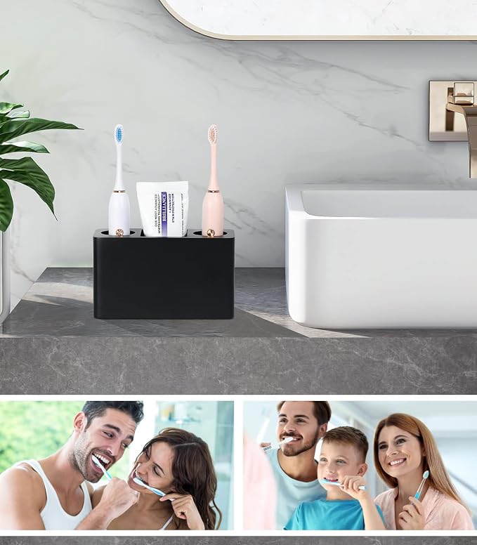 Luxspire Toothbrush Holder, 3 Slots Electric Toothbrush and Toothpaste Holder - Image 6