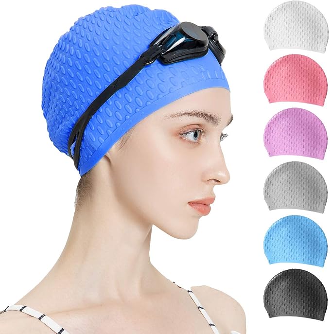 Tripsky Silicone Swim Cap, Comfortable Bathing Cap Ideal by Tripsky