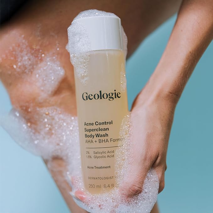 Geologie Acne Control Body Wash | Exfoliating AHA + BHA Cleanser - Image 7