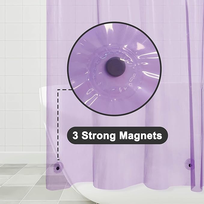 Barossa Design Clear Lavender Stall Shower Curtain Liner 36" W x 72" H - Image 3