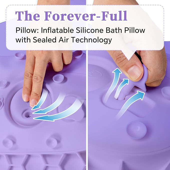 Silicone Bath Pillow for Tub Adults, 4D Air-Cushion Bathtub Pillow for Head - Image 5