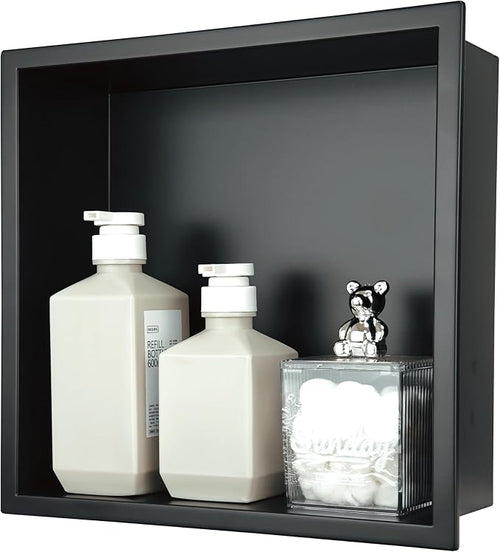 12x12 Matte Black Shower Niche by IKITRAEE