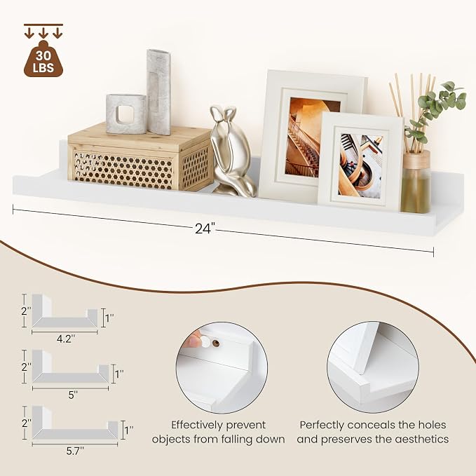 Heimlove Floating Shelves Set of 6, Display Shelf Organizer - Image 3