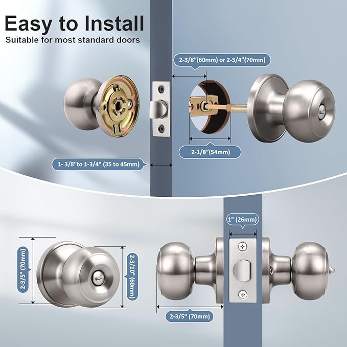 KNOBWELL Brushed Nickel Door Knobs - Image 4