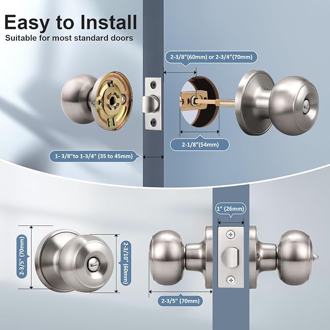 KNOBWELL 5 Pack Privacy Door Knob - Image 4