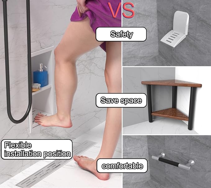 Shower Foot Rest for Shaving Legs, Double Layer Niche for Footrest, Shower - Image 4