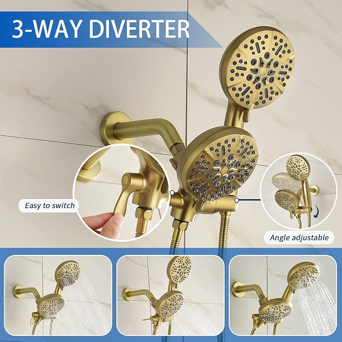 Dual Shower Faucet Set with Tub Spout Tub and Shower Faucet Set Complete Dual - Image 3