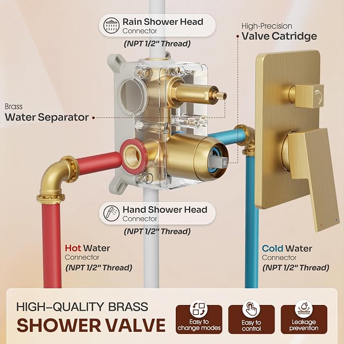 Ceiling Mount Shower Faucet Set, High-Pressure Showerheads Set - Image 5