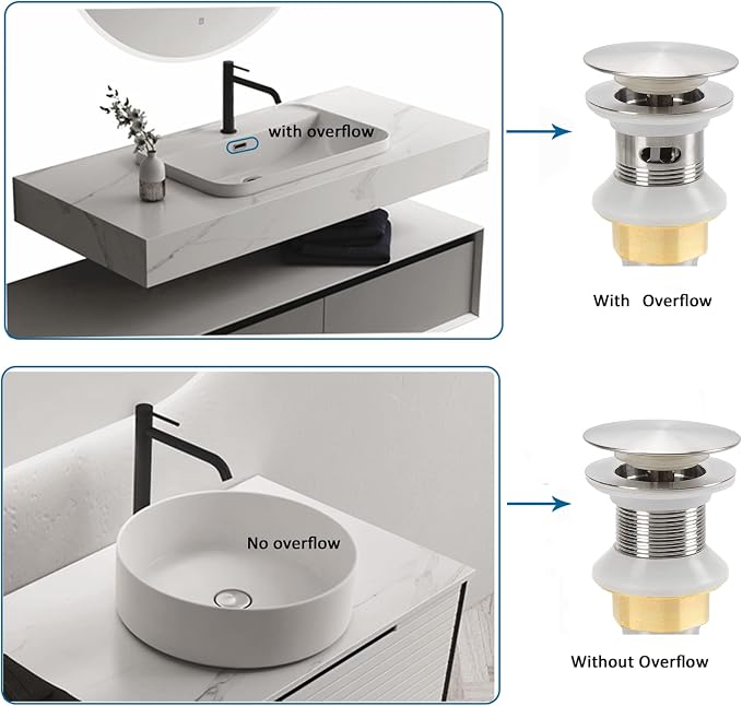 Bathroom Sink Drain, 2 Pack Drain Stopper Bathroom Sink - Image 4