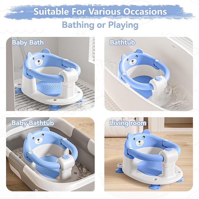 Baby Bath Seat for Babies 6 Months & Up, Toddler Bath Seats for Babies Sitting - Image 4