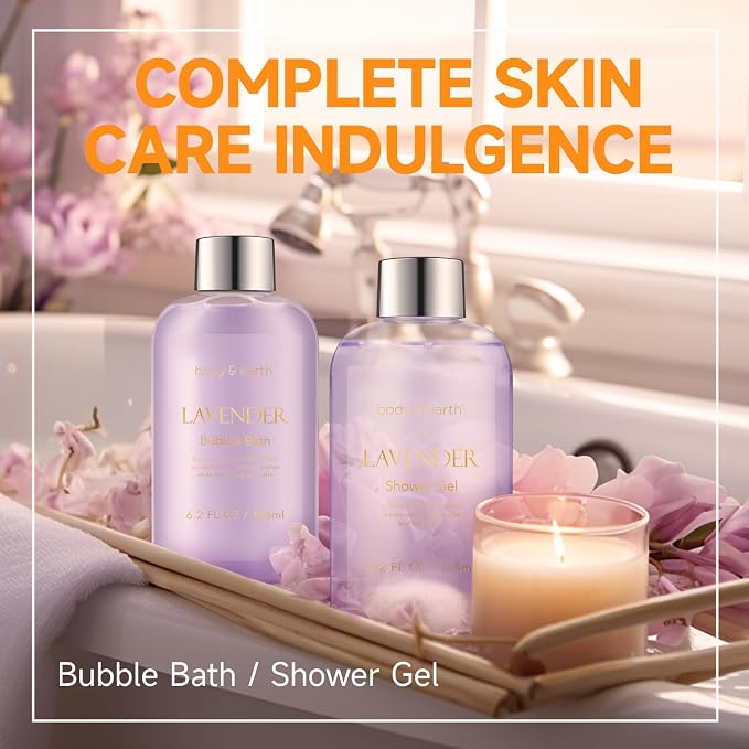 Spa Gifts for Women, Lavender Gift Set, Body & Earth 6 Pcs Bath Gift Sets - Image 3