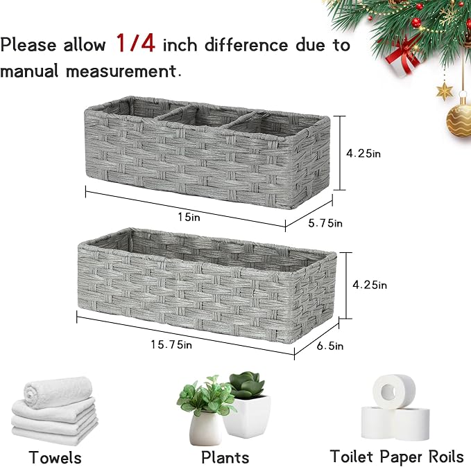 DULLEMELO Toilet Tank Basket, Waterproof Toilet Paper Storage Basket - Image 4