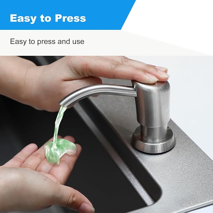 Soap Dispenser, Kitchen Sink Soap Dispenser Built in and Refill from The Top - Image 3