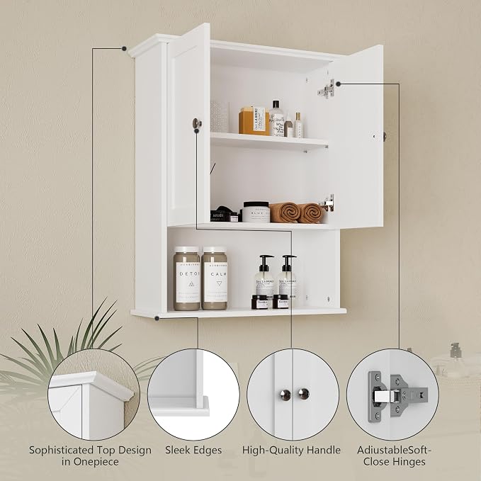 Medicine Cabinet, Over The Toilet Storage Cabinet, 24x30 Inch Wall Mount - Image 5