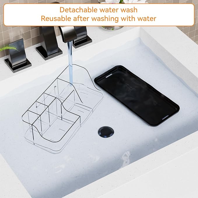 Yieach Mens Bathroom Organizer Countertop, Bathroom Sink Caddy Countertop - Image 5