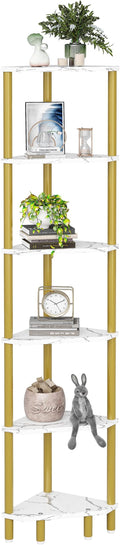 6 Tier Corner Shelf, 66.5'' Tall Standing Shelf, Narrow Display Shelf Stand by IRCPEN