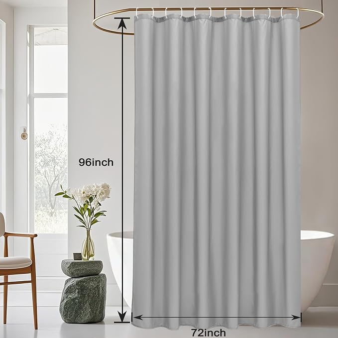 AooHome 96 inch Extra Long Shower Curtain Liner, Polyester Bathroom Curtain - Image 8