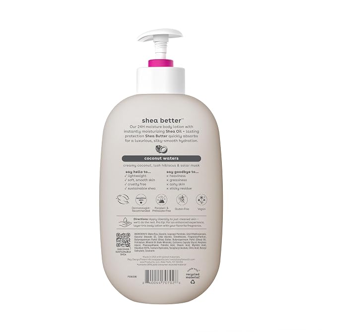 eos Shea Better Body Lotion Coconut Waters, 24-Hour Moisture Skin Care - Image 7