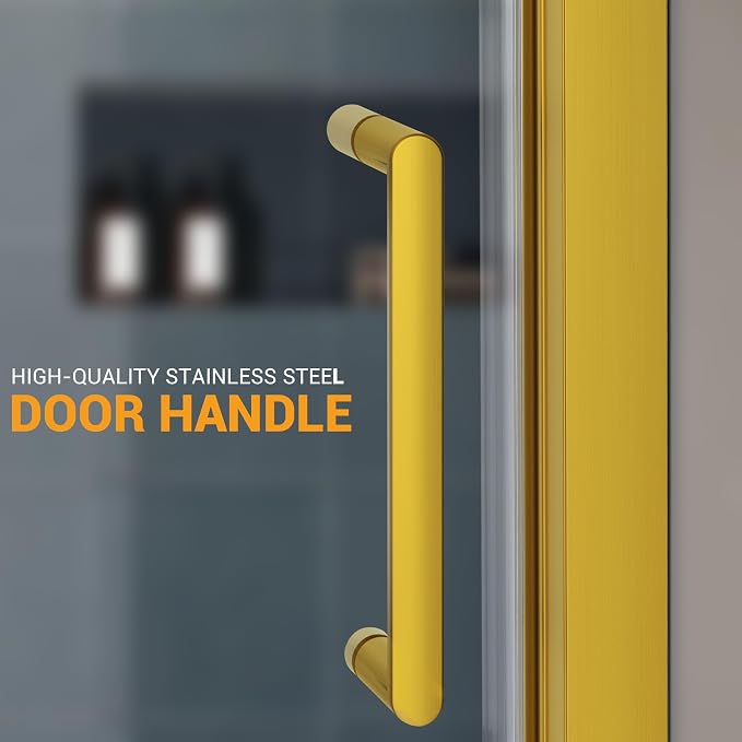 Bathroom Shower Glass Door 57.4"-59" W×76" H, Single Sliding Shower Door - Image 4