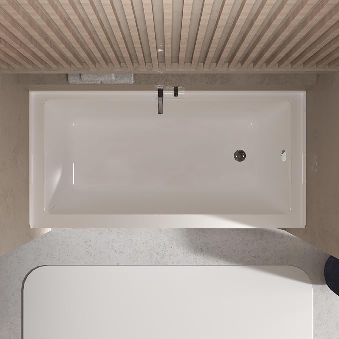 60 Inch Alcove Soaking Bathtub, Rectangular Acrylic Tub - Image 3