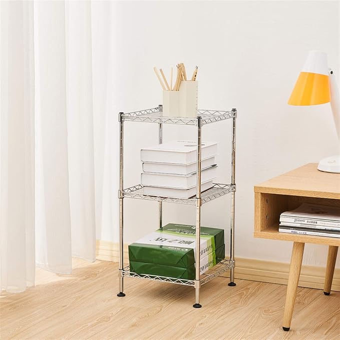 3 Tier Storage Racks Shelving, Heavy Steel Pantry Shelves, Adjustable Wire - Image 2