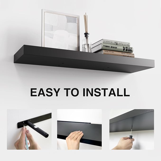 Colima Floating Shelves for Wall, Rustic Wood Wall Mounted Shelves for Bathroom - Image 6