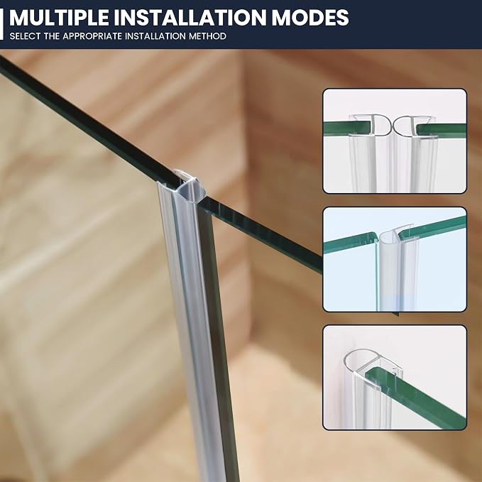 Shower Glass Door Side Seal, for 5/16" Thick Frameless Glass Door, to Stop - Image 2