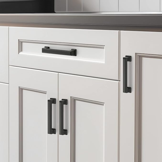 Ravinte Hardware 20 Pack Matte Black Cabinet Pulls, 3-3/4 Inch Hole Center Zinc - Image 6