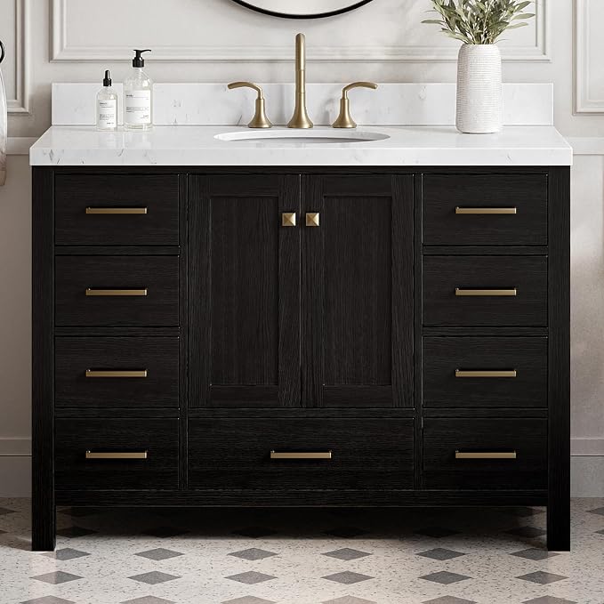 ARIEL Cambridge 48 Inch Single Oval Sink Bathroom Vanity by Ariel