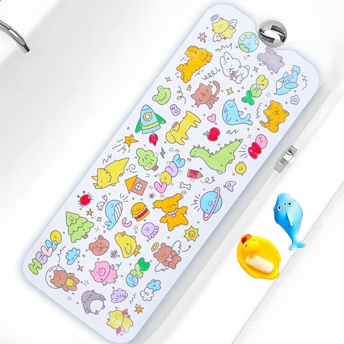 Baby Bath Mat for Tub Non Slip Kids Bathtub Mat Extra Long 40X16 Inch Toddler by Tubozadi