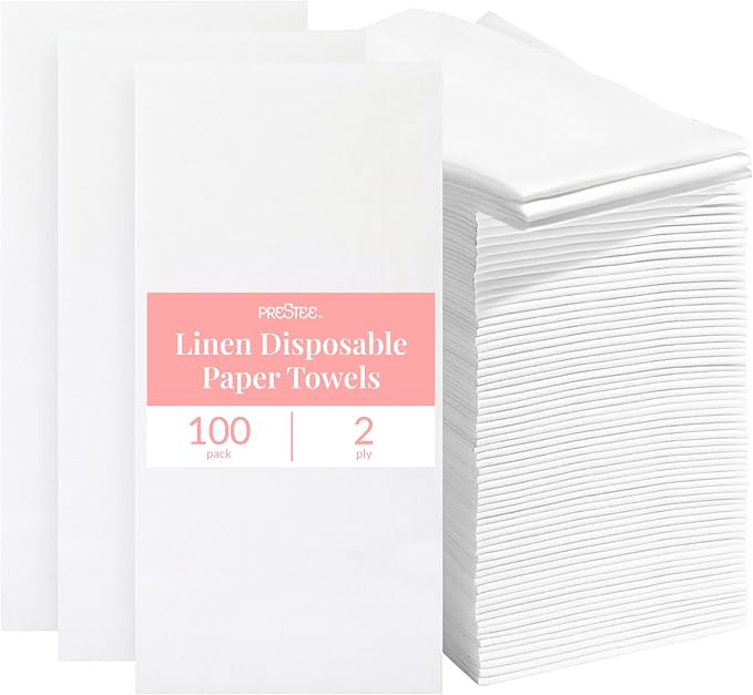 Prestee 100 Linen Feel Disposable Paper Towels by Prestee