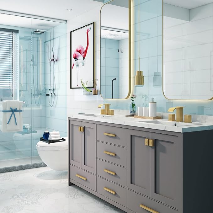 Luxury Brass 8 Inch Modern Widespread Waterfall Bathroom Sink Faucets - Image 2