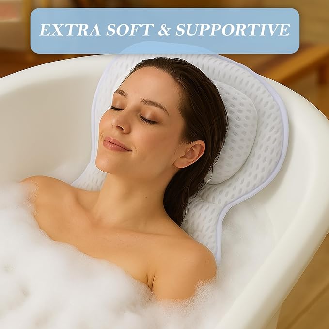 Bath Pillow for Tub | 4D Air Mesh Fabric - Image 7
