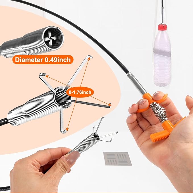 63 In Drain Snake Hair Drain Clog Remover Tool, Sink Drain Cleaner - Image 4