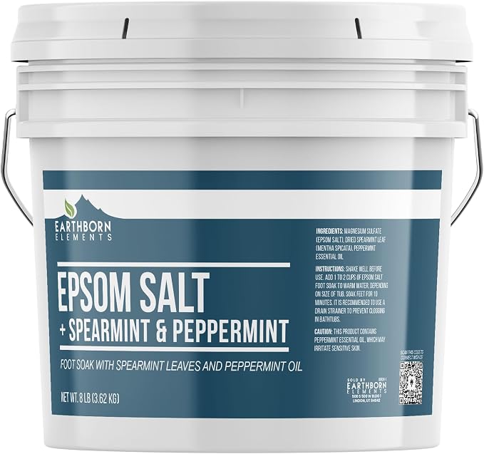 Earthborn Elements Spearmint & Peppermint Epsom Salt Foot Soak, 1 Gallon Bucket by EarthbornElements