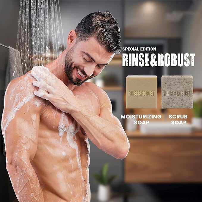 Rinse & Robust Mens Bar Soap Bath Bar Soap 3Pack Handmade Natural Soap Bar Set - Image 7
