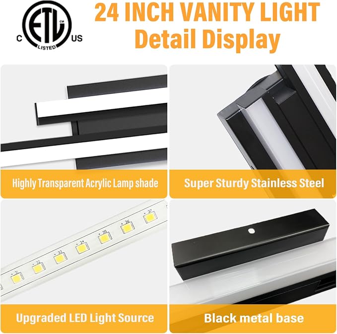 24 inch Bathroom Vanity Light-Bathroom Light Fixtures/Lighting Adjustable 25W - Image 3