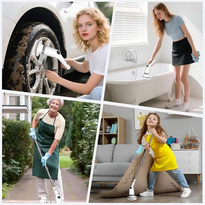 Electric Spin Scrubber, Cordless Cleaning Brush, Bathroom Shower Scrubber - Image 8