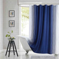 90 Inch Blue Shower Curtain, Extra Long Modern Navy Blue and White Gradient by BESTRIPES