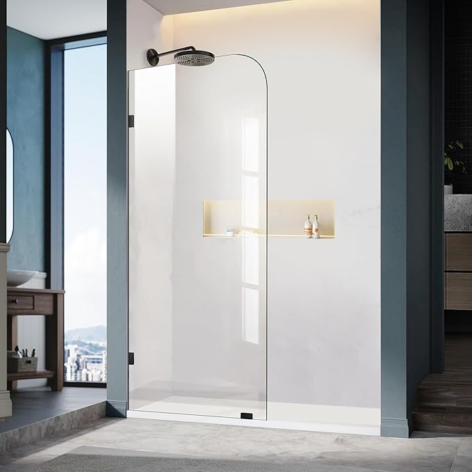 34" W ×74" H Shower Glass Panel, Frameless Fixed Glass Shower Panel by ELYXIAN