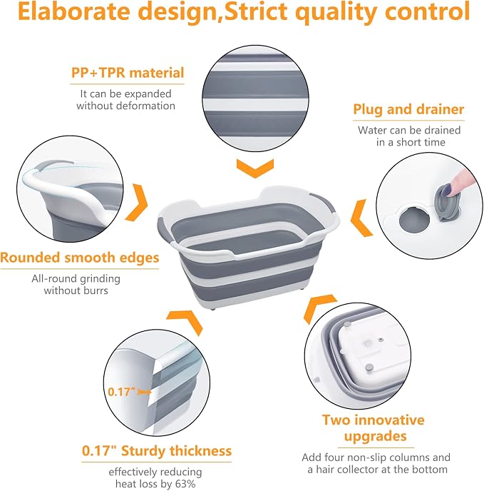 7.1 Gal/27L Multipurpose Collapsible Pet Bathtub Upgraded - Image 3