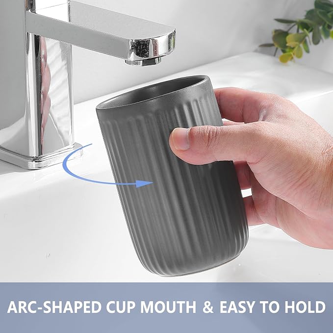Matte Grey Toothbrush Holders for Bathrooms - Image 3